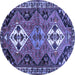 Round Persian Blue Traditional Rug, tr346blu