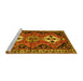 Sideview of Machine Washable Persian Yellow Traditional Rug, wshtr346yw