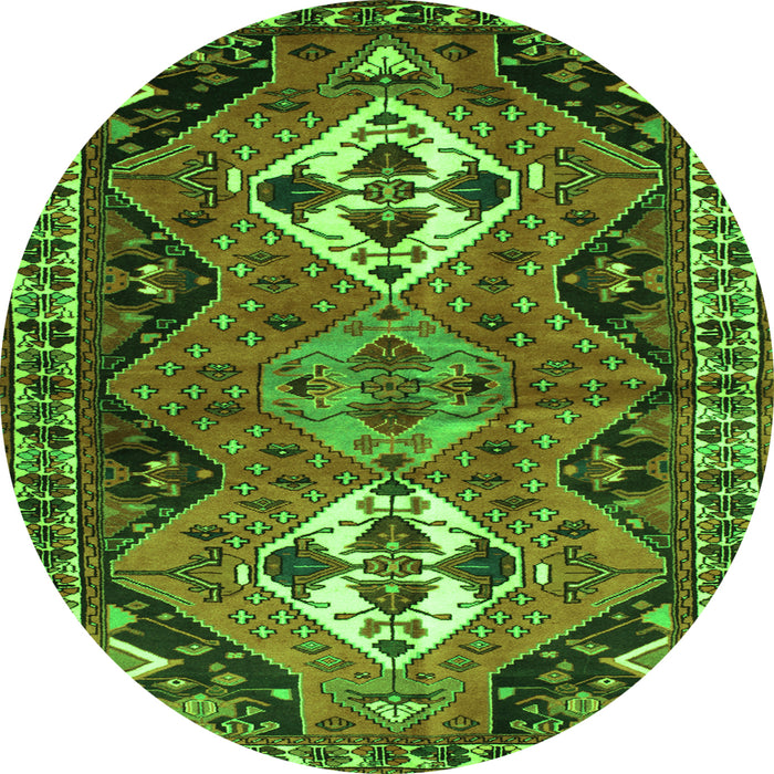 Square Persian Green Traditional Rug, tr346grn