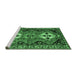 Sideview of Machine Washable Persian Emerald Green Traditional Area Rugs, wshtr346emgrn