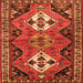 Round Machine Washable Persian Orange Traditional Area Rugs, wshtr346org