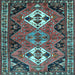 Square Machine Washable Persian Light Blue Traditional Rug, wshtr346lblu