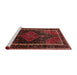 Sideview of Machine Washable Traditional Dark Sienna Brown Rug, wshtr347