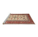 Sideview of Machine Washable Traditional Brown Rug, wshtr3470