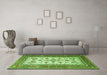 Machine Washable Persian Green Traditional Area Rugs in a Living Room,, wshtr3470grn