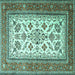 Square Persian Turquoise Traditional Rug, tr3470turq