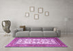 Machine Washable Persian Purple Traditional Area Rugs in a Living Room, wshtr3470pur