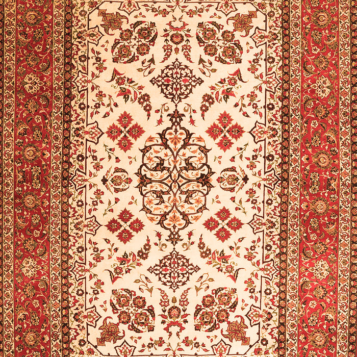 Serging Thickness of Machine Washable Persian Orange Traditional Area Rugs, wshtr3470org