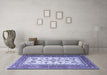 Machine Washable Persian Blue Traditional Rug in a Living Room, wshtr3470blu