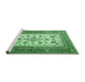 Sideview of Machine Washable Persian Emerald Green Traditional Area Rugs, wshtr3470emgrn