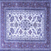 Square Persian Blue Traditional Rug, tr3470blu