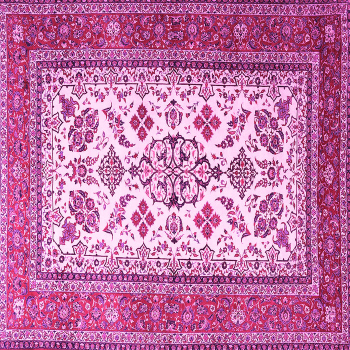 Square Machine Washable Persian Pink Traditional Rug, wshtr3470pnk