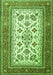 Serging Thickness of Machine Washable Persian Green Traditional Area Rugs, wshtr3470grn