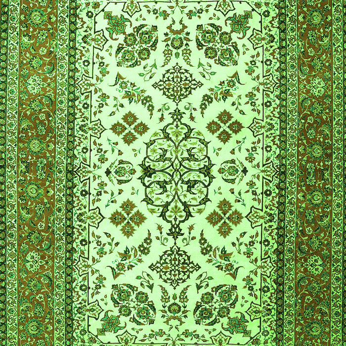 Serging Thickness of Machine Washable Persian Green Traditional Area Rugs, wshtr3470grn