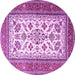 Round Machine Washable Persian Purple Traditional Area Rugs, wshtr3470pur