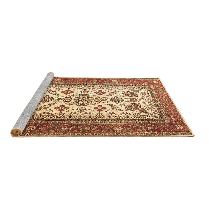 Sideview of Machine Washable Persian Brown Traditional Rug, wshtr3470brn