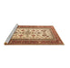 Sideview of Machine Washable Persian Brown Traditional Rug, wshtr3470brn