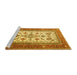 Sideview of Machine Washable Persian Yellow Traditional Rug, wshtr3470yw