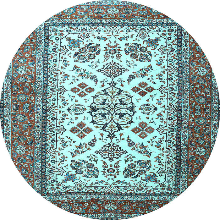 Round Persian Light Blue Traditional Rug, tr3470lblu