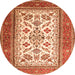 Machine Washable Persian Orange Traditional Area Rugs, wshtr3470org