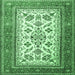 Square Machine Washable Persian Emerald Green Traditional Area Rugs, wshtr3470emgrn