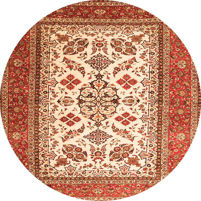 Square Persian Orange Traditional Rug, tr3470org