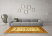 Machine Washable Persian Yellow Traditional Rug in a Living Room, wshtr3470yw