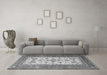 Machine Washable Persian Gray Traditional Rug in a Living Room,, wshtr3470gry