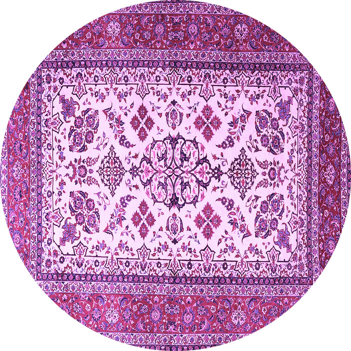 Round Persian Purple Traditional Rug, tr3470pur