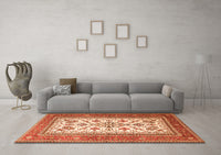 Machine Washable Persian Orange Traditional Rug, wshtr3470org