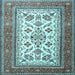 Square Machine Washable Persian Light Blue Traditional Rug, wshtr3470lblu