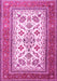 Machine Washable Persian Pink Traditional Rug, wshtr3470pnk