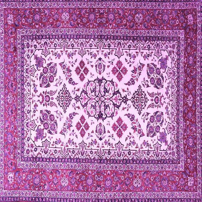Square Machine Washable Persian Purple Traditional Area Rugs, wshtr3470pur