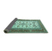 Sideview of Persian Turquoise Traditional Rug, tr3470turq