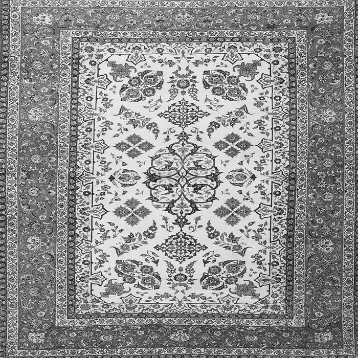 Round Machine Washable Persian Gray Traditional Rug, wshtr3470gry