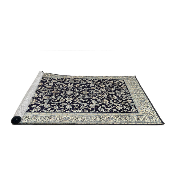 Sideview of Machine Washable Traditional Light Black Rug, wshtr3471
