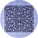 Round Persian Blue Traditional Rug, tr3471blu