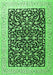 Serging Thickness of Machine Washable Persian Green Traditional Area Rugs, wshtr3471grn