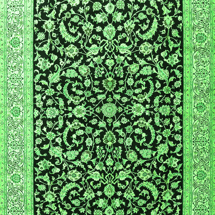 Serging Thickness of Machine Washable Persian Green Traditional Area Rugs, wshtr3471grn