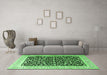 Machine Washable Persian Green Traditional Area Rugs in a Living Room,, wshtr3471grn