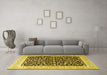 Machine Washable Persian Yellow Traditional Rug in a Living Room, wshtr3471yw