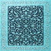 Square Persian Light Blue Traditional Rug, tr3471lblu