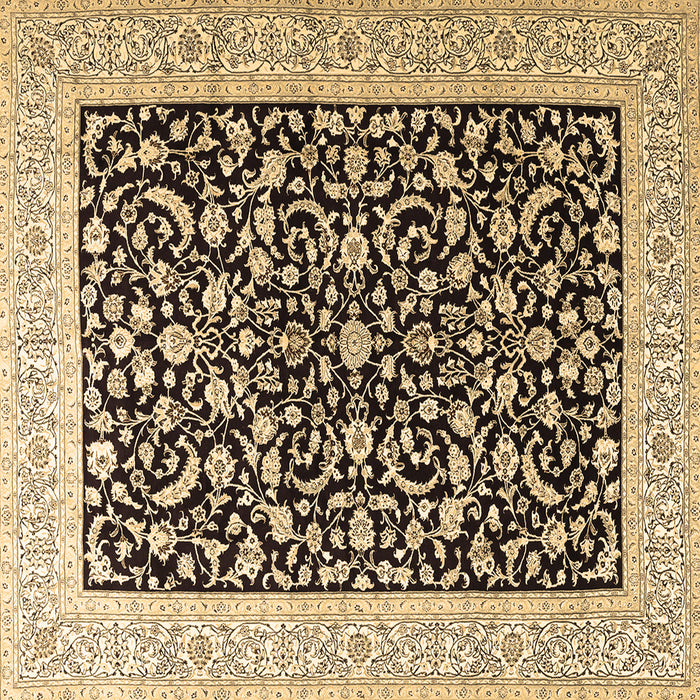 Square Machine Washable Persian Brown Traditional Rug, wshtr3471brn