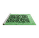 Sideview of Machine Washable Persian Emerald Green Traditional Area Rugs, wshtr3471emgrn