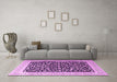 Machine Washable Persian Pink Traditional Rug in a Living Room, wshtr3471pnk