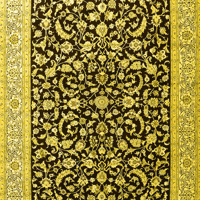 Machine Washable Persian Yellow Traditional Rug, wshtr3471yw