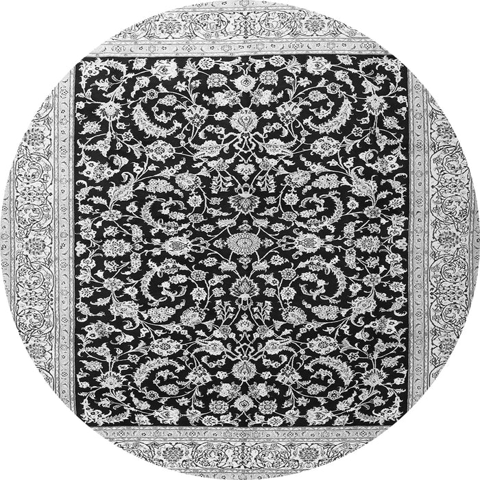Machine Washable Persian Gray Traditional Rug, wshtr3471gry