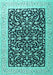 Machine Washable Persian Turquoise Traditional Area Rugs, wshtr3471turq