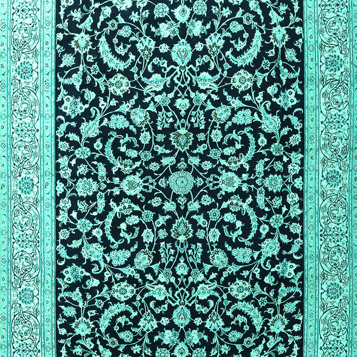 Machine Washable Persian Turquoise Traditional Area Rugs, wshtr3471turq