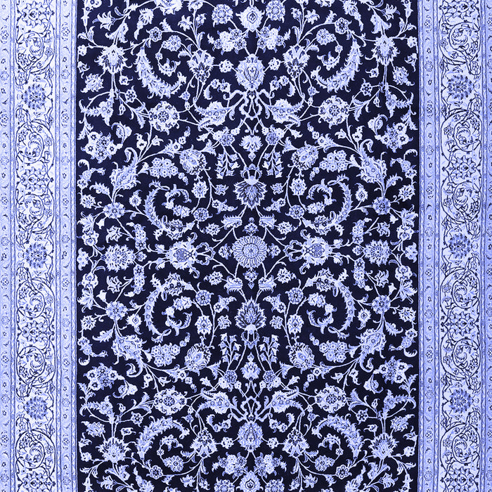 Machine Washable Persian Blue Traditional Rug, wshtr3471blu